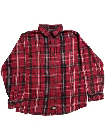 Dickies 긴팔 플란넬 셔츠 L 레드 체크