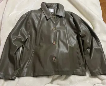 NOKCHA 페이크 레더 자켓 카키