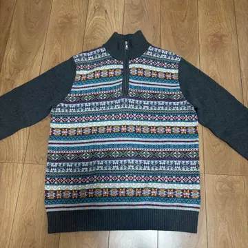 TOMMY 코튼 니트 하프 지퍼 스웨터