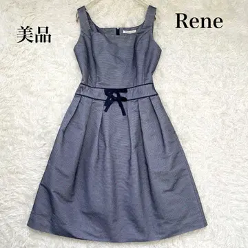 새상품급 르네 슬리브리스 원피스 리본 네이비 TISSUE사 36
