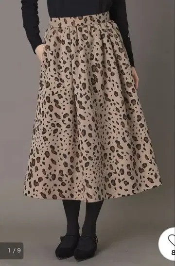 드레 스테리아 레오파드 턱 볼륨 스커트 S 사이즈