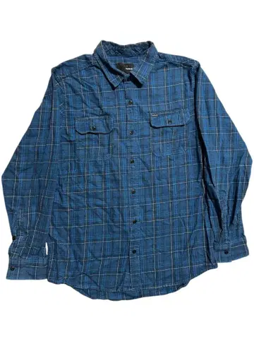 Hurley 블루 체크 무늬 플란넬 셔츠 L 사이즈