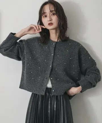 [ 세탁 가능 ] 볼 비즈 가디건