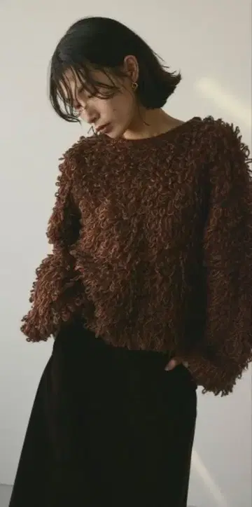 스타일믹서 믹스 컬러 루프 니트 브라운 스타일믹서