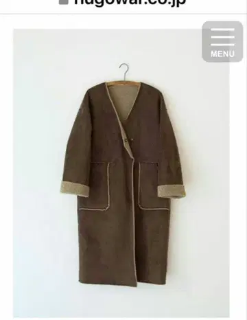 허그아워 페이크 무스탕 리버서블 롱 코트