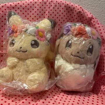 포켓몬 센터 한정판 피카츄&이브이 부활절 봉제 인형