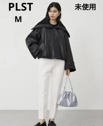 미사용 PLST 스틱 팬츠 코튼 블렌드 M