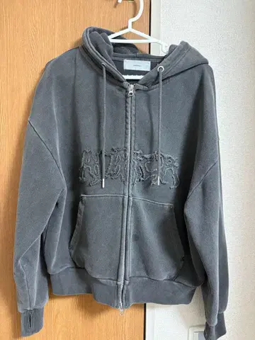 ADRER 헤비웨이트 숏 빈티지 더블 지퍼 후드티