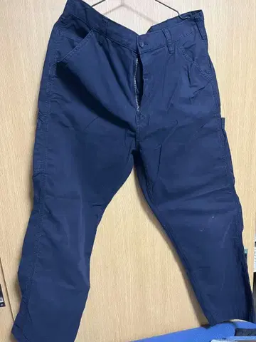 네이비 카고 팬츠 지퍼 포함