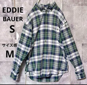 에디 바우어 80~90년대 체크 무늬 플란넬 셔츠 블랙 택 M 상당