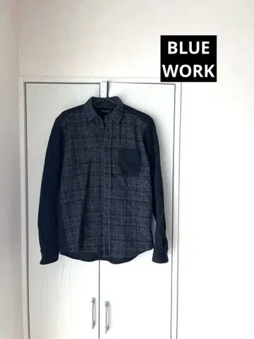 TOMORROW LAND BLUEWORK 체크 울 셔츠 L 사이즈