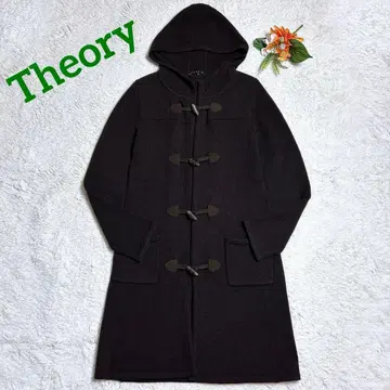 새상품급/띠어리 캐시미어 혼방 더플 니트 코트 롱 포켓 브라운 2