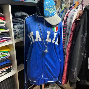 y2k track jacket italia 90s archive blue