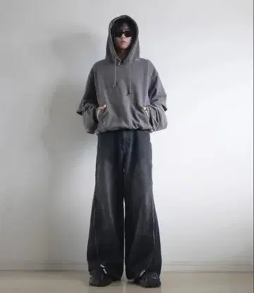 GRANCY HeavyWeight ZipDesign Hoodie 그레이