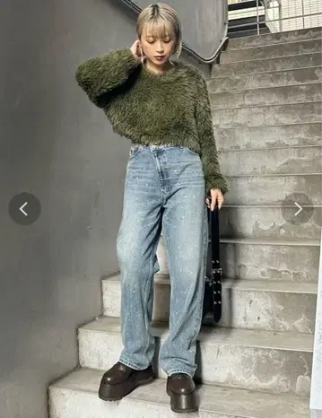 [ MURUA ] 샤기 크롭 니트