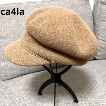 새상품급 CA4LA 카시라 헌팅 캡 모자 캡 양모 소가죽 카멜