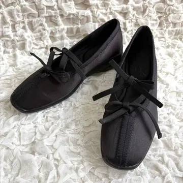 LETALON 루탈론 L 더블 리본 발레리나 발레 슈즈 블랙 23cm