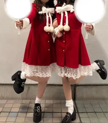 산타 코스프레 긴팔 원피스