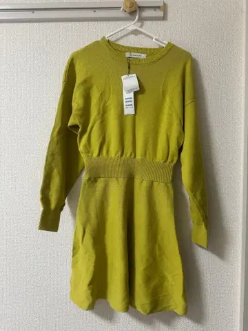 SPIRALGIRL 옐로우 그린 미니 원피스 F