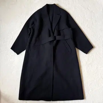 LOHEN 롱 타이로켄 울 리버 코트 블랙 프리 사이즈