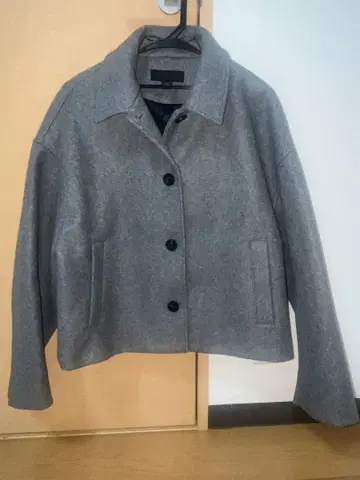 그레이 숏 기장 울 코트 ZARA