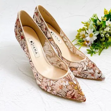 다이애나 펌프스 회화 시리즈 꽃무늬 레이스 뮤샤 23.5cm