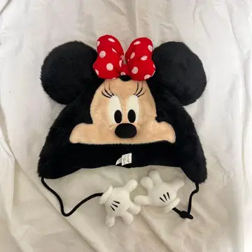 미니 마우스 퍼 모자 귀 포함 팬캡