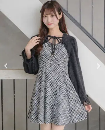 ROJITA 샤기 볼레로 도킹 원피스 (미니 기장)