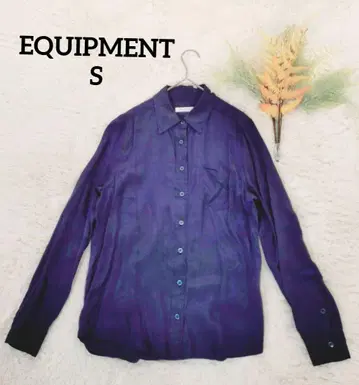 에퀴프먼트 여성용 긴팔 셔츠 (S) 실크 네이비 비침 있음