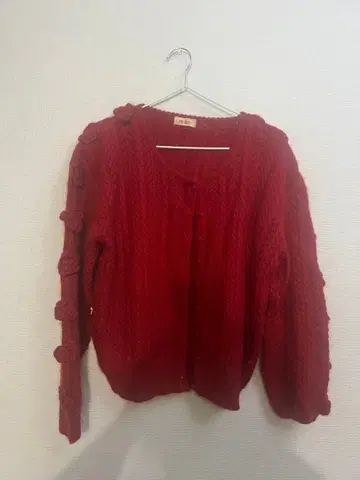 핑크하우스 장미 모티브 가디건