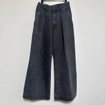 다크 그레이 와이드 데님 팬츠