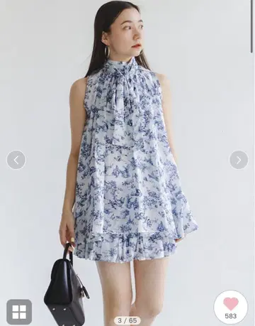 SNIDEL 암슬릿 개더 블라우스 세트