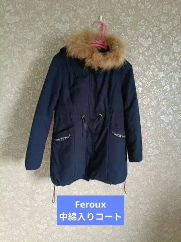 네이비 퍼 모즈 코트