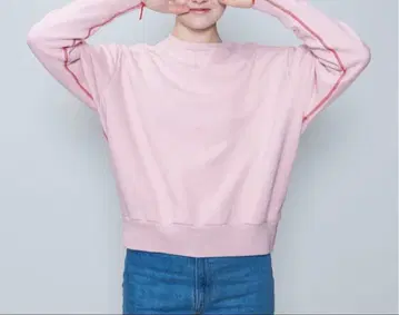 6 (roku) 컬러 스티치 크루넥 풀오버