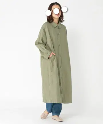 studio CLIP 린넨 레이온 내추럴 스텐카라 코트