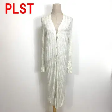 A6658 플라스테 긴팔 롱 가디건 실크 화이트 아이보리 M