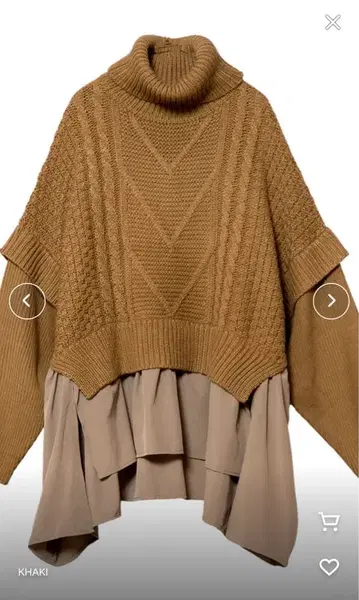 오스모시스 터틀넥 절개 무늬 니트 풀오버