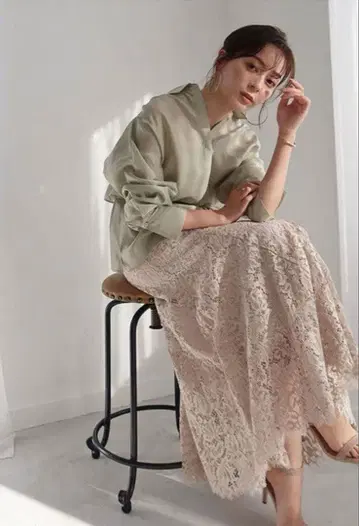 anuans 플레어 요크 시어 블라우스