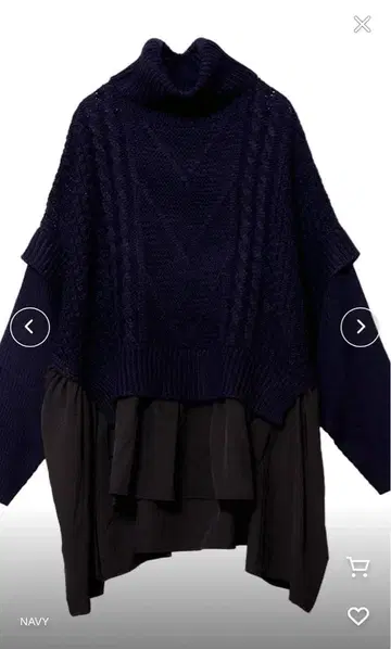 오스모시스 터틀넥 절개 무늬 니트 풀오버