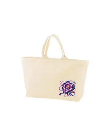 [ 새상품 ] 헤비 캔버스 지퍼 토트백 내추럴 리본 화려함