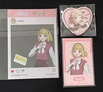 HoneyWorks mona 하트형 캔뱃지, 폴라로이드풍 카드