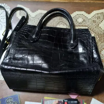 GIANNI CHIARINI 악어 엠보싱 블랙 백