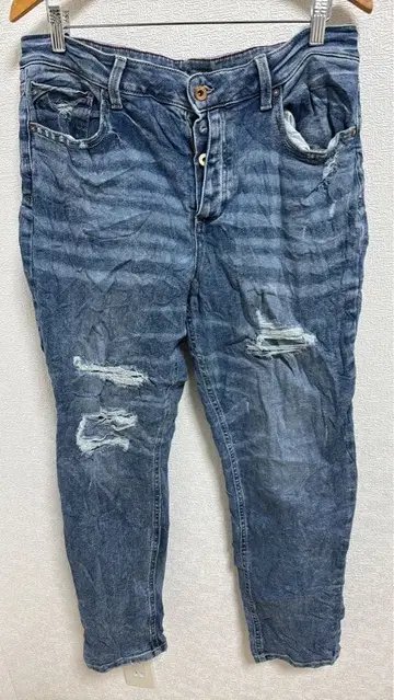 레어 maurices 데미지 가공 블루 데님