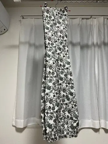 플라워 프린트 코튼 롱 팬츠