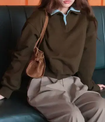 셔츠 레이어드 크롭 오버사이즈 맨투맨 상의