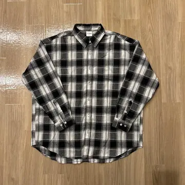 구제 used 옴브레 체크 플란넬 셔츠 셔츠 칼탑
