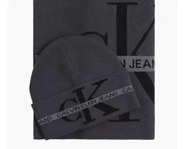 새상품 캘빈클라인 기프트 세트 니트 모자 & 머플러 세트