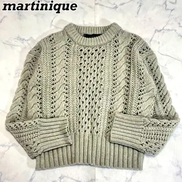 현행 martinique 시스루 니트 케이블 니트 터틀넥