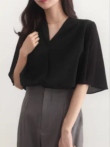 [ CENEA ] 시어 슬리브 디자인 옷깃 블라우스