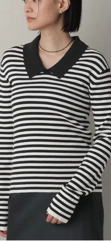 apart by lowrys 카라 부착 리브 니트 풀오버